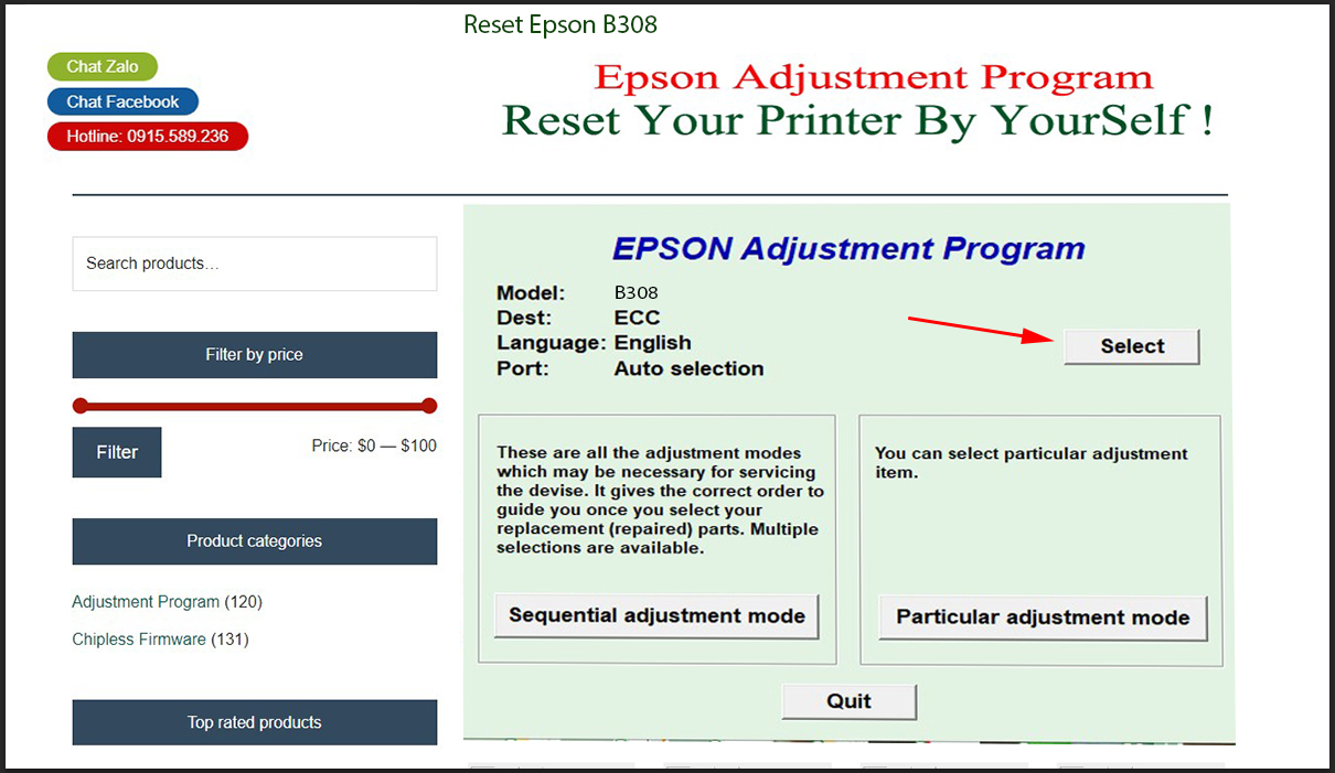 Epson B308 Epson B308 bước 1