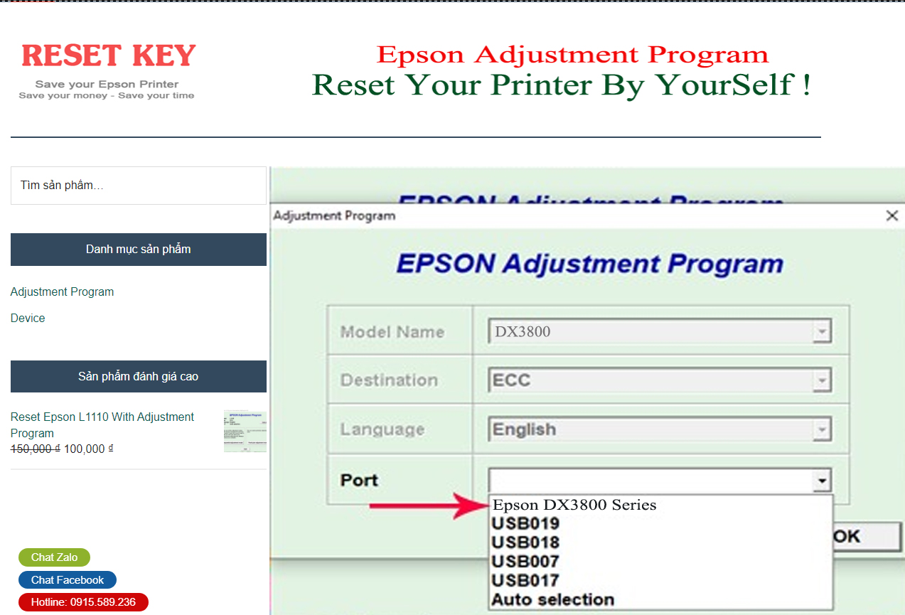 Epson DX3800 Epson DX3800 bước 2