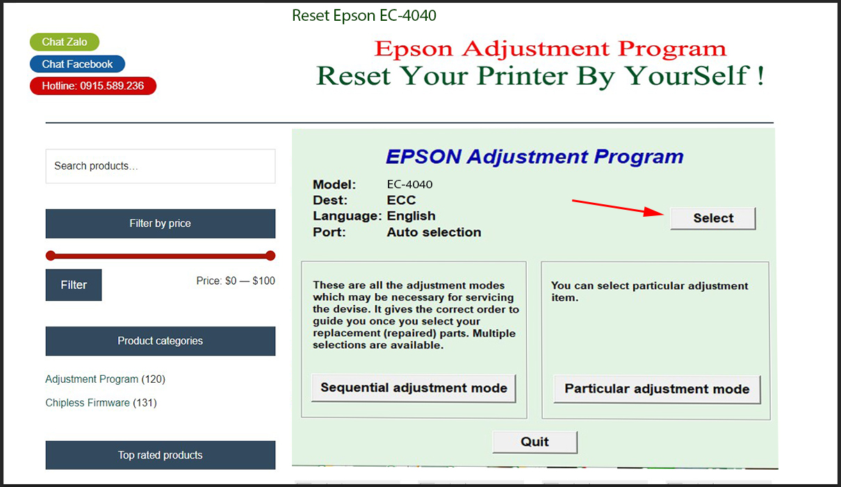 Epson EC-4040 Epson EC-4040 bước 1