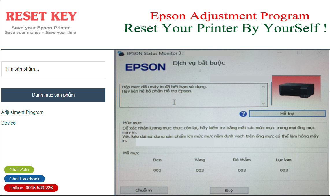Epson WF-7111 lỗi Dịch Vụ Bắt Buộc