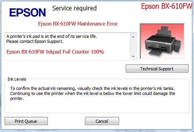 Epson BX-610FW service required