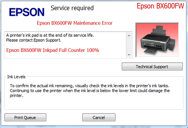Epson BX600FW service required
