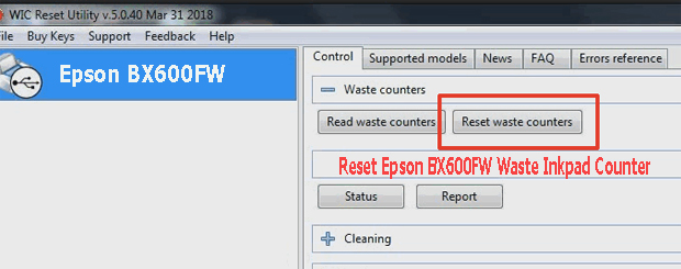 Reset mực thải máy in Epson BX600FW bằng key wicreset