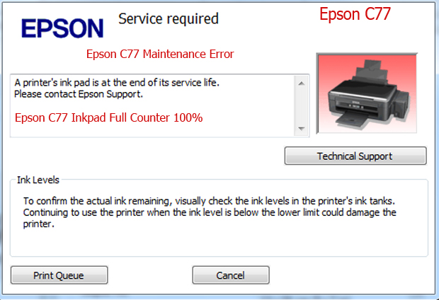 Epson C77 service required