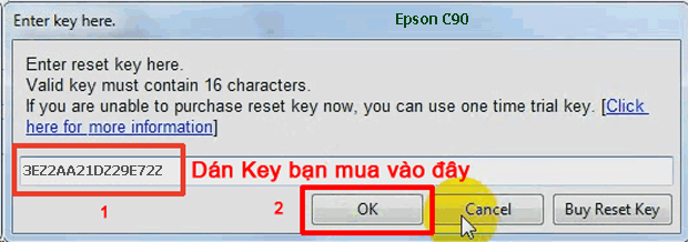 Reset mực thải máy in Epson C90 bằng key wicreset