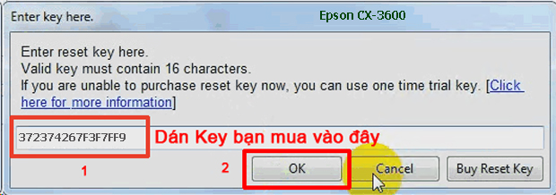 Reset mực thải máy in Epson CX-3600 bằng key wicreset