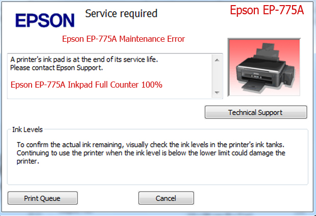 Epson EP-775A service required