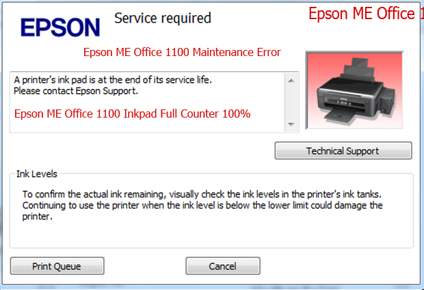 Epson ME Office 1100 service required