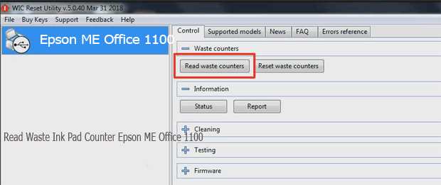 Epson ME Office 1100 service required