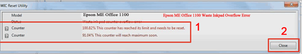 mực thải máy in Epson ME Office 1100 full 100%