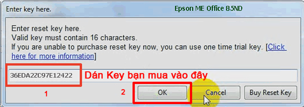 Reset mực thải máy in Epson ME-Office-85ND bằng key wicreset