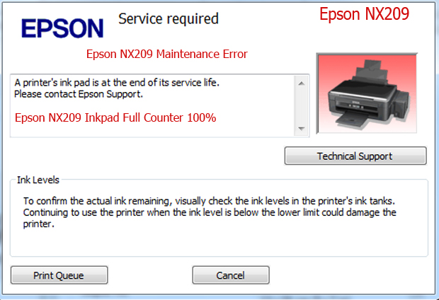 Epson NX209 service required