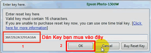 Reset mực thải máy in Epson Photo-1500W bằng key wicreset