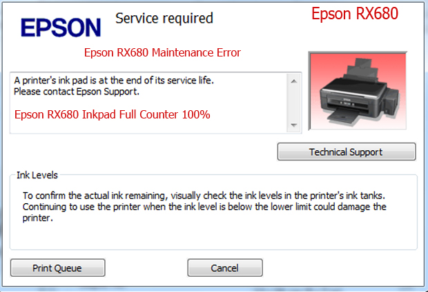 Epson RX680 service required