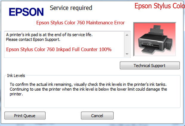 Epson Stylus Color 760 service required