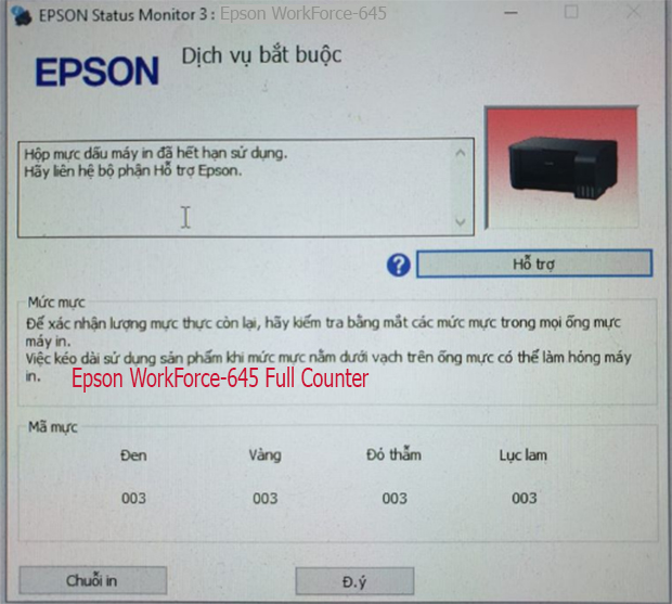 Epson WorkForce-645 service required