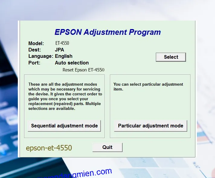 Reset Epson ET-4550