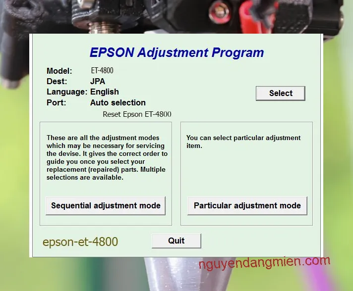 Reset Epson ET-4800