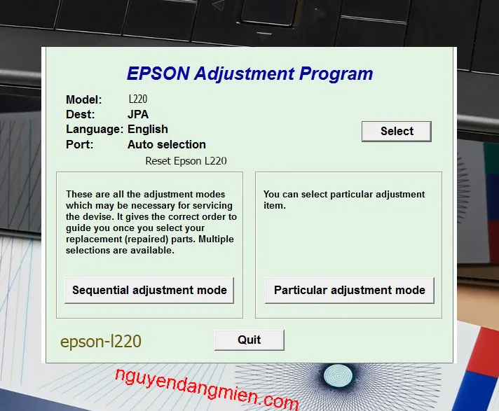 Reset Epson L220