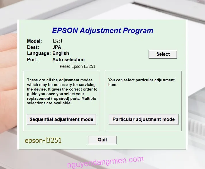 Reset Epson L3251