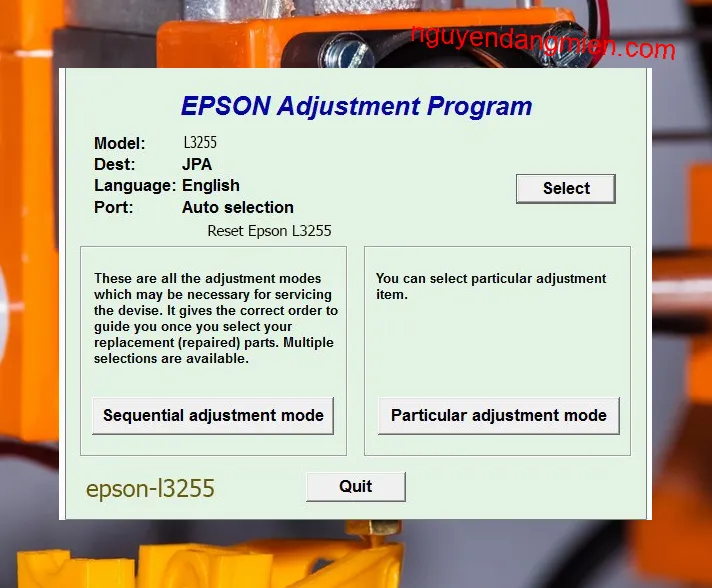 Reset Epson L3255
