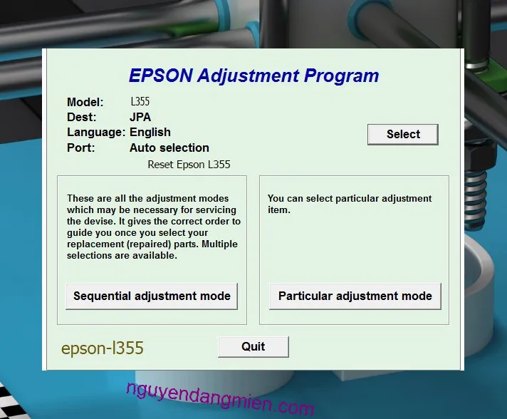 Reset Epson L355