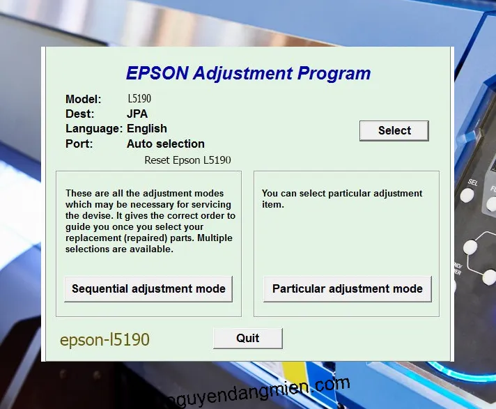 Reset Epson L5190