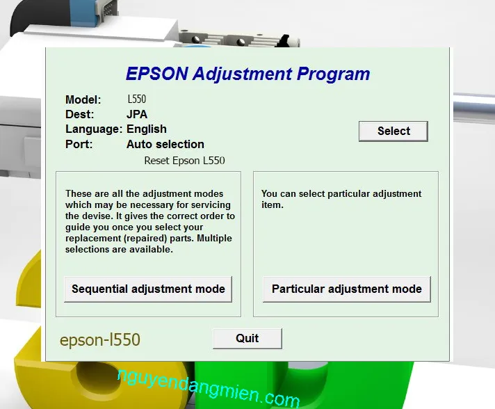 Reset Epson L550