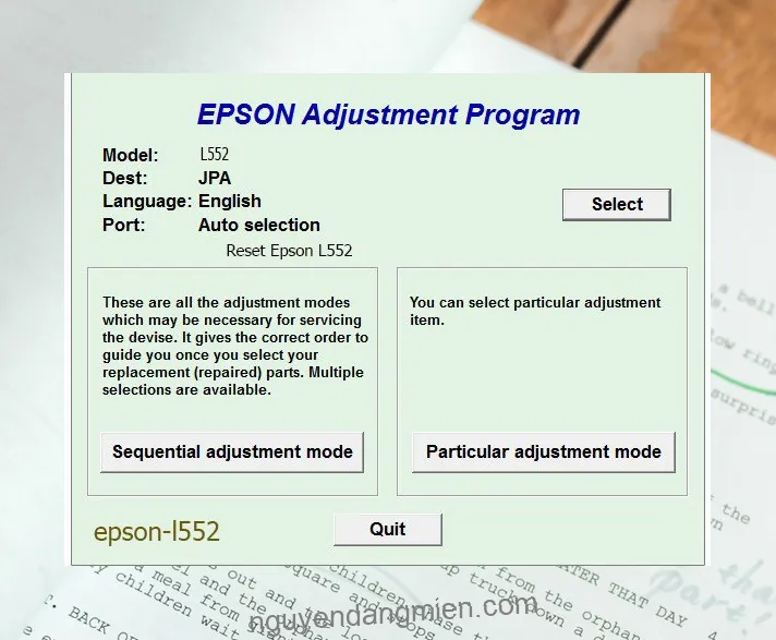 Reset Epson L552