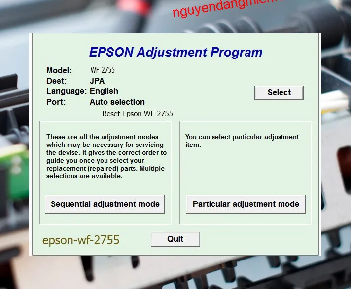 Reset Epson WF-2755