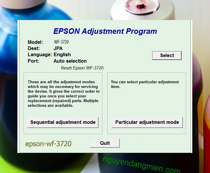 Reset Epson WF-3720