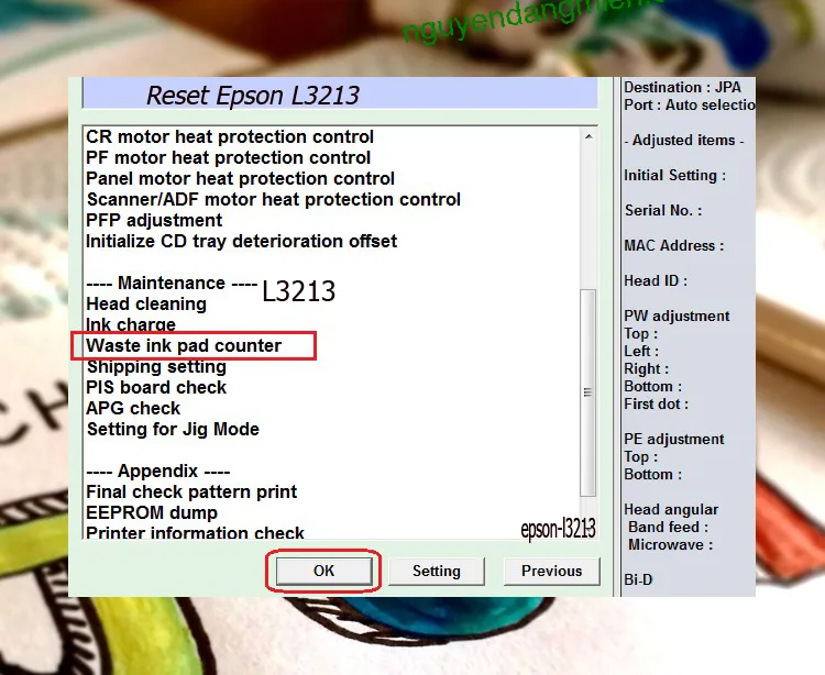 phần mềm Reset Epson L3213