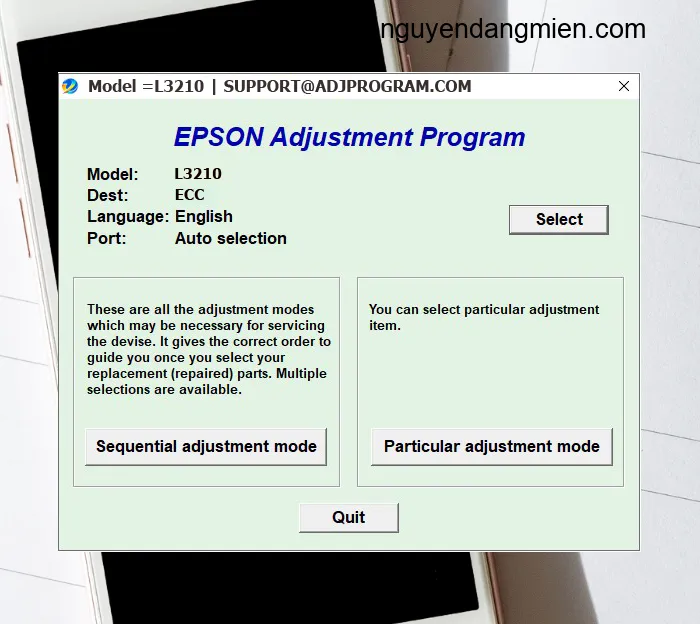 Epson L3210 AdjProg