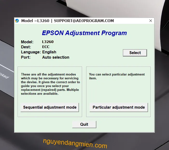 Epson L3260 AdjProg