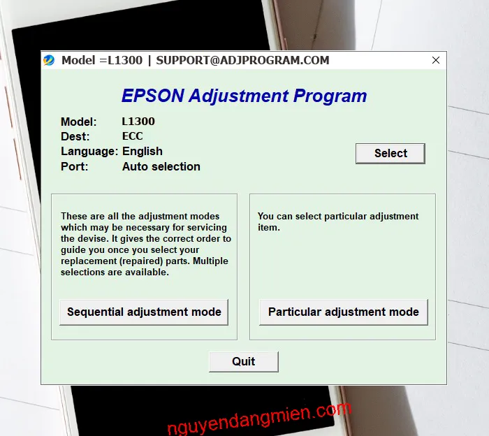 Epson L1300 AdjProg