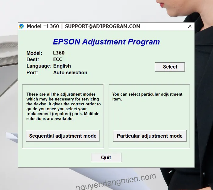 Epson L360 AdjProg