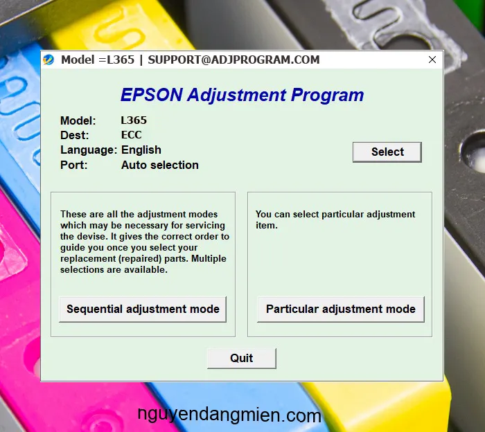 Epson L365 AdjProg