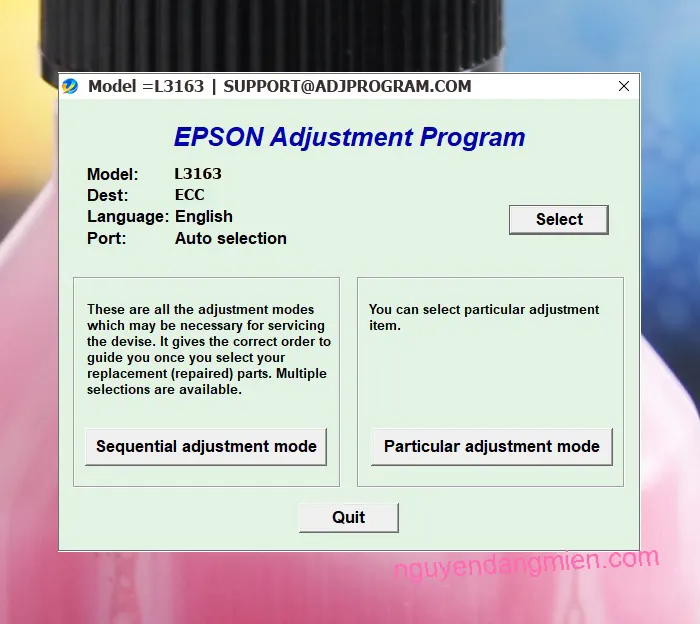 Epson L3163 AdjProg