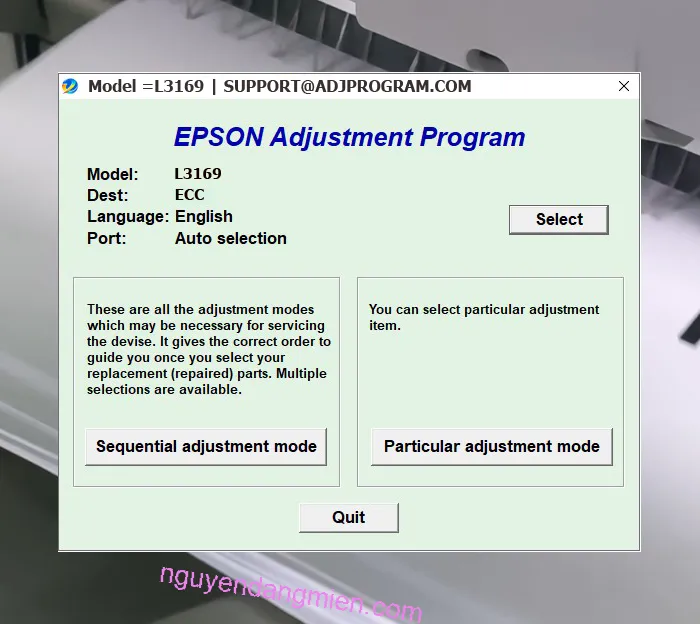 Epson L3169 AdjProg