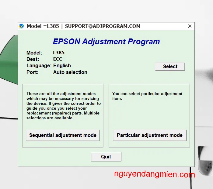 Epson L385 AdjProg