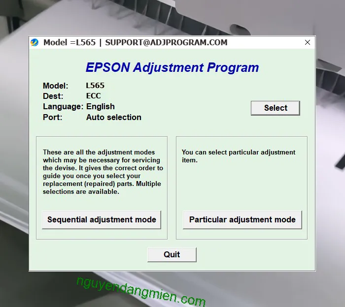 Epson L565 AdjProg