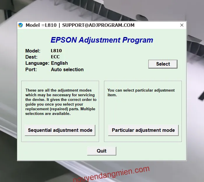 Epson L810 AdjProg