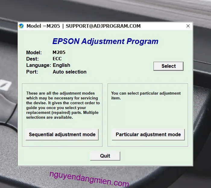 Epson M205 AdjProg