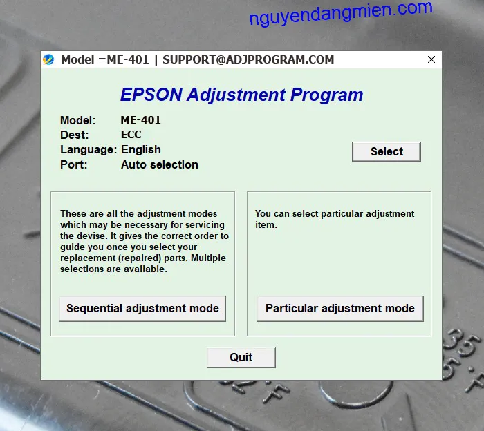Epson ME-401 AdjProg