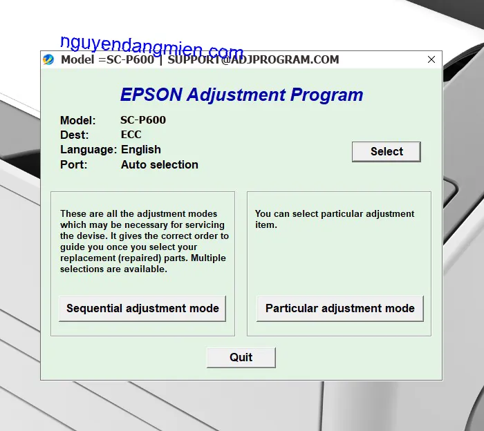 Epson SC-P600 AdjProg