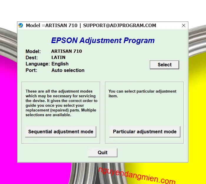 Epson Artisan 710 AdjProg