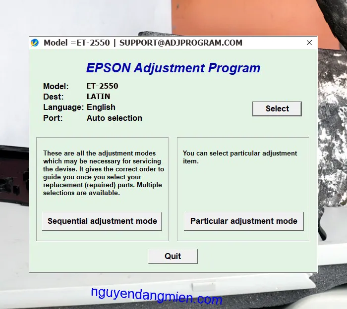 Epson ET-2550 AdjProg