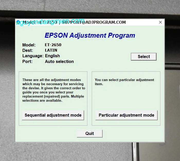 Epson ET-2650 AdjProg