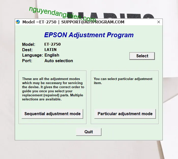 Epson ET-2750 AdjProg