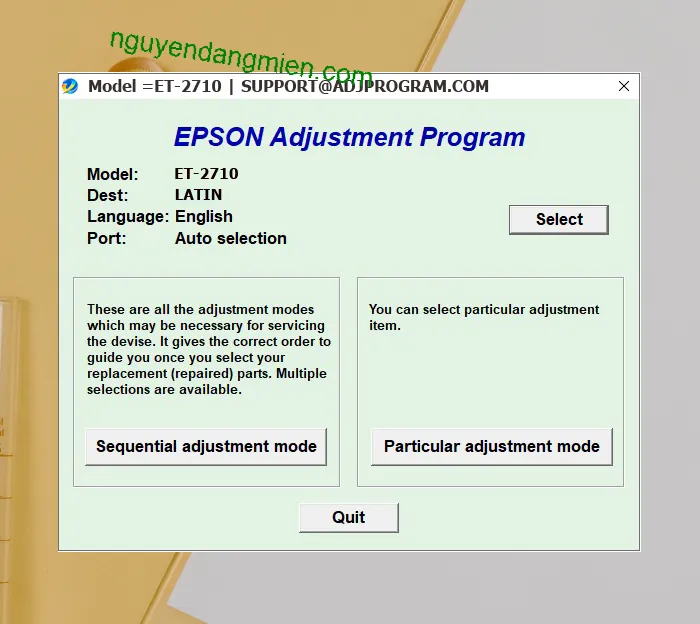 Epson ET-2710 AdjProg